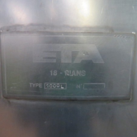 R11DB22745- ETA Stainless Steel 1000 L Storage Tank